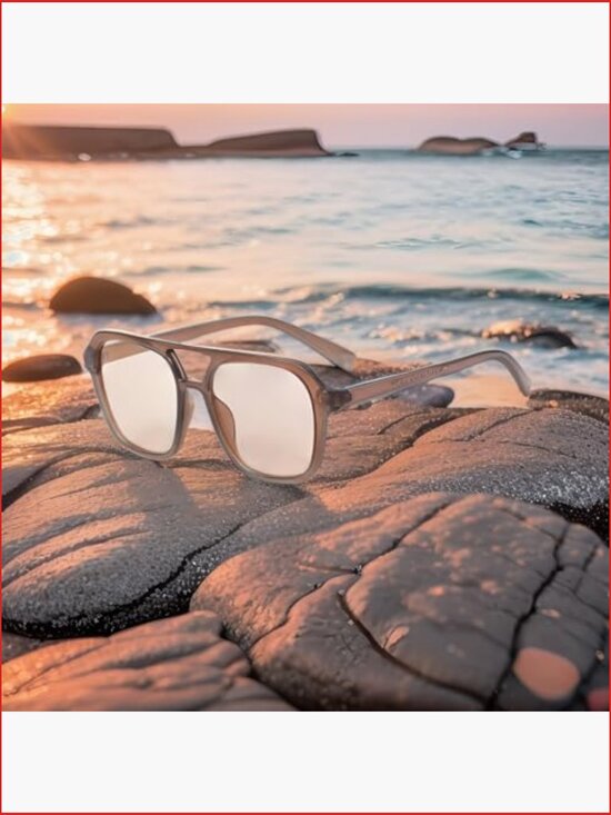 Retro Aviator Sunglasses for Women Men, Vintage 70s Square Aviators UV main image 4